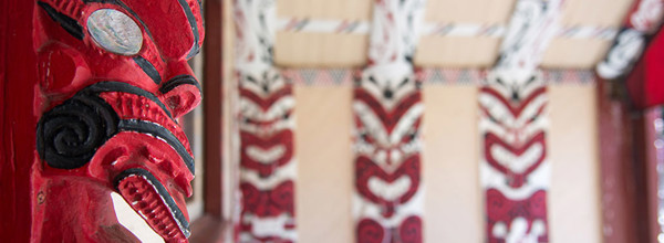 Red statue in a BOP marae