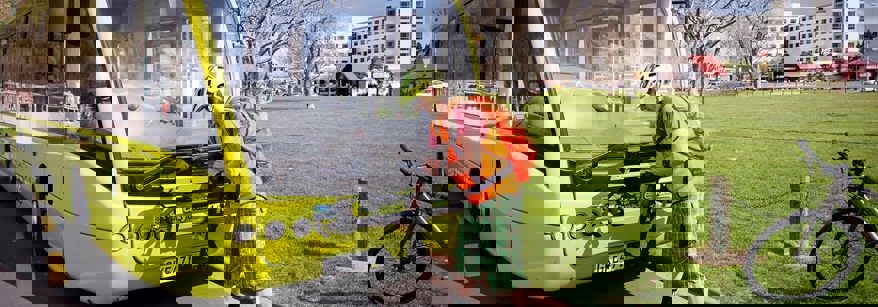 Bikes on bus in Rotorua