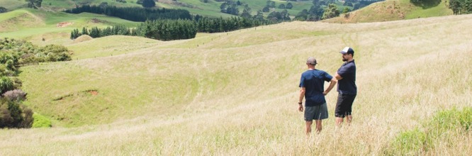 Two men on a BOP farm