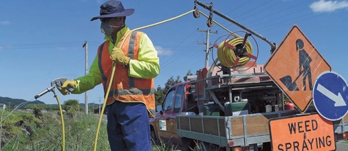 Man spraying agrichemicals