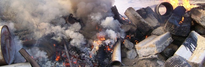 Rubbish being burnt