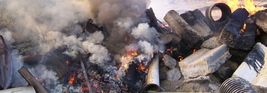 Rubbish being burnt