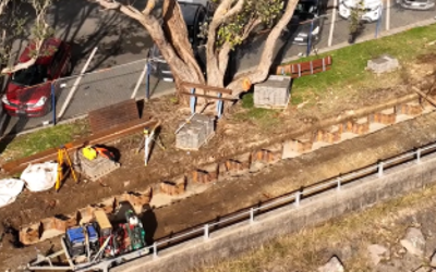 Work on the capping beam continues around the isite in Stage 2A