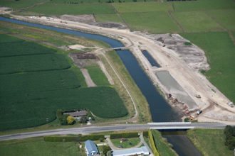 Rangitaiki Floodway works Aerial Dec 2013