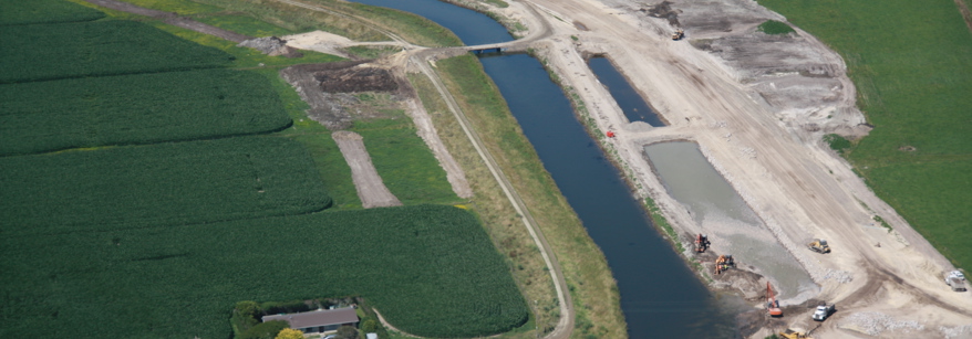 Rangitaiki Floodway works Aerial Dec 2013