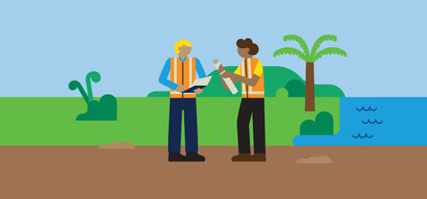 illustration of two workers