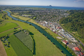Rangitaiki Floodway works Aerial Dec 2013