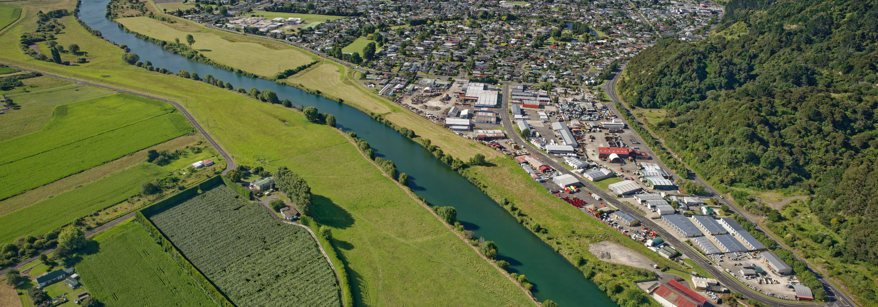 Rangitaiki Floodway works Aerial Dec 2013