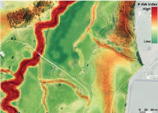 Example risk map for phosphorus