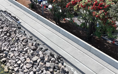 Riverside promenade paving underway