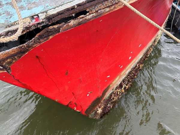 Derelict boat which sunk in Tauranga harbour.