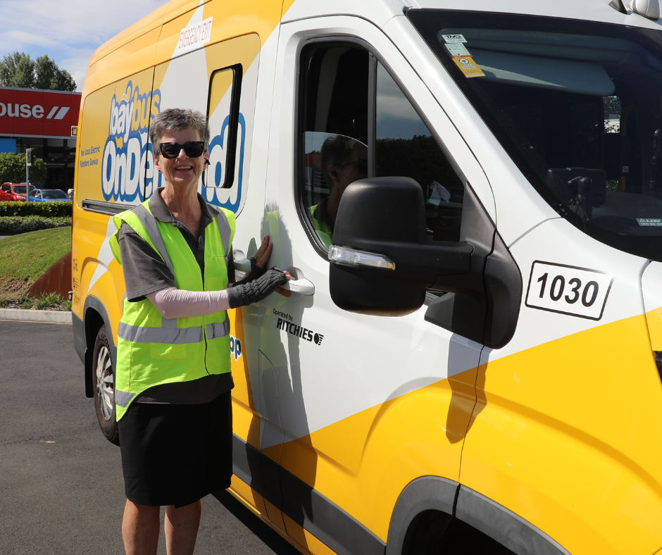 Baybus OnDemand driver Pauline at The Crossing.