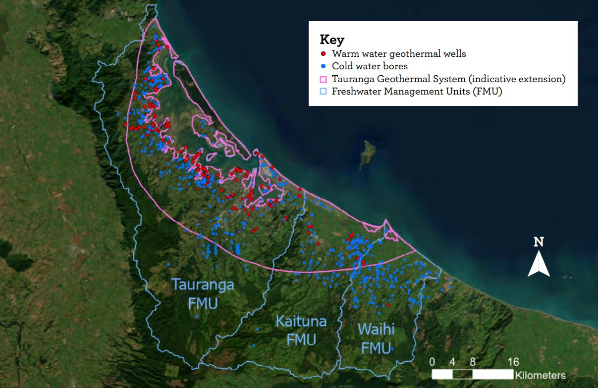 Map of Warm groundwater in the western Bay of Plenty