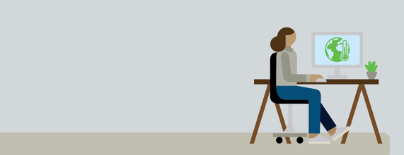 illustration of person working on a computer