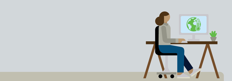 illustration of person working on a computer