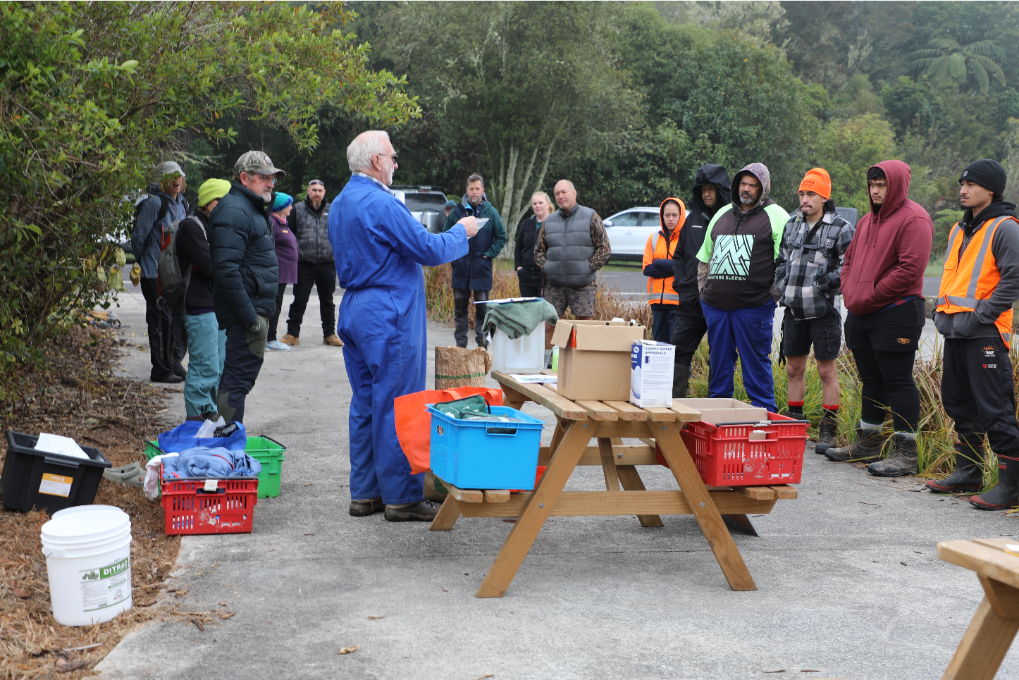 Volunteer care group being briefed